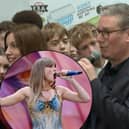 Keir Starmer says he went to see Taylor Swift in concert and his favourite song is 'Change'. Credit: ODN/ Inset: Taylor Swift performs at Wembley Stadium on June 21, 2024 Picture: Gareth Cattermole/Getty Images