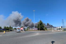 Black smoke could be seen rising from the Port of Tyne.