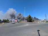 Black smoke could be seen rising from the Port of Tyne.