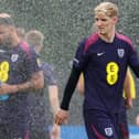 England's forward #18 Anthony Gordon takes part in a training session at the team's base camp in Blankenhain, Thuringia, on June 27, 2024 during the UEFA Euro 2024 European Football Championship. (Photo by Adrian DENNIS / AFP) (Photo by ADRIAN DENNIS/AFP via Getty Images)