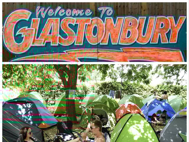 Here are 8 top tips from our experts on how to stay healthy at Glastonbury Festival. (Photo: Leon Neal/Getty Images, NENAD MIHAJLOVIC/AFP via Getty Images)