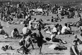 South Shields beach on a hot day in August 1970.