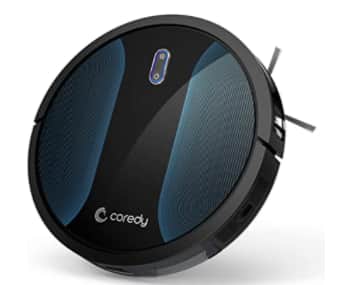 Coredy Robot Vacuum Cleaner, 2000Pa Max Suction, 7.2cm Thin, Super Quiet, Auto Charge Robotic Vacuum, Pet Hair Care, Cleaning Robot with Anti-Drop and Collision Sensor, Works on Hard Floor to Carpet