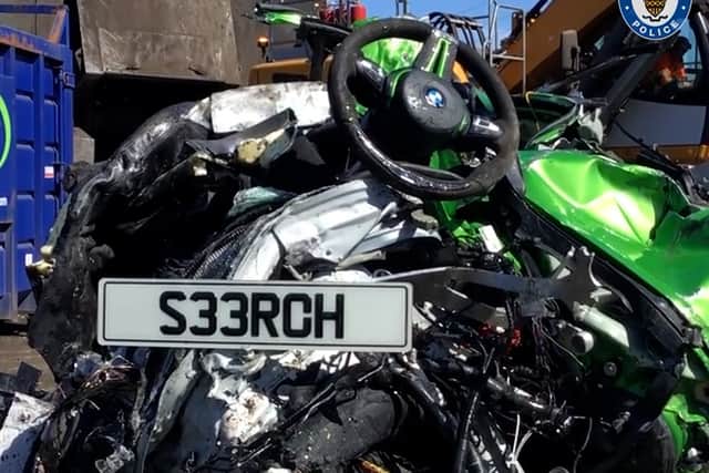 Officers’ attention was drawn to the car by its illegal number plate