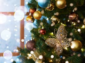 Christmas decorations from Gisela Graham and Lidl, along with Christmas lights 