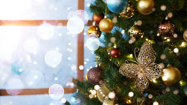 Christmas decorations from Gisela Graham and Lidl, along with Christmas lights