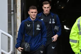 Kieran Trippier (L) and Chris Wood (R) (Photo by PAUL ELLIS/AFP via Getty Images)