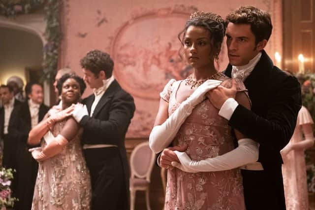 <p>Simone Ashley and Jonathan Bailey in Bridgerton season 2</p>