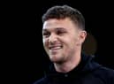 Kieran Trippier of Newcastle United looks on during the Premier League match between Newcastle United and Wolverhampton Wanderers at St. James Park on April 08, 2022 in Newcastle upon Tyne, England. 