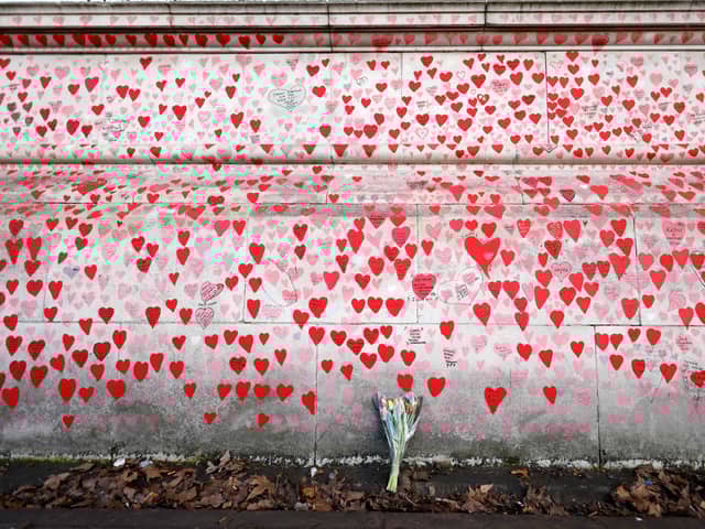 The Covid Memorial Wall in London.
