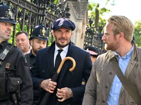 David Beckham queued around 12 hours to walk past Queen Elizabeth II’s coffin. Credit: Getty Images.
