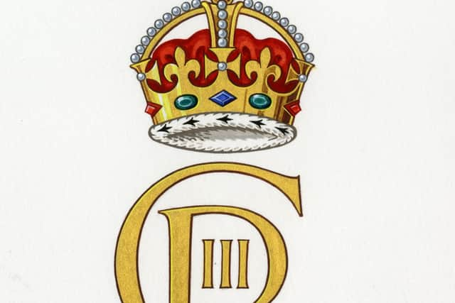 The new monarch chose the monogram ‘CIIIR’, including a C for Charles and R for Rex, the Latin word for king, from designs by the College of Arms.