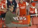 Strictly Come Dancing star Tony Adams was spotted dancing at Emirates Stadium at Arsenal’s 3-2 victory over Liverpool.
