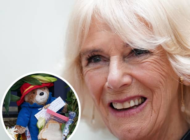 <p>The Queen Consort, Camilla, has revealed the Paddington Bear tributes will be donated to children’s charity Barnados</p>