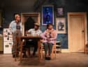  Jessica Whitehurst as Anita, Wayne Rollins as Vince and Josephine Melville as Maggie in Nine Night at Leeds Playhouse. Picture: by Sharron Wallace