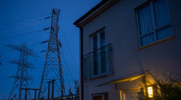 Insulators on an electricity sub station are seen near homes on October 19, 2022 in Manchester, England. The British utility company, National Grid,  have said that UK households may face power cuts this winter for up to three hours at a time, if gas supplies run low. The UK relies heavily on gas to produce electricity, and gas supplies to Europe have been severely disrupted by the fallout from Russia's invasion of Ukraine. (Photo by Christopher Furlong/Getty Images)