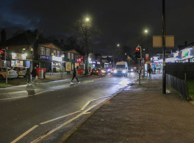The scene in Bordesley Green, Birmingham, where a 12-year-old schoolboy riding an e-scooter has died after being involved in a horror crash with a bus.  