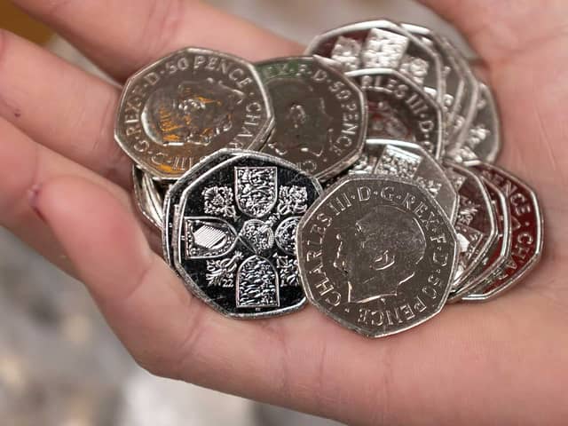 The 50p coins with showing King Charles III (photo The Royal Mint) 