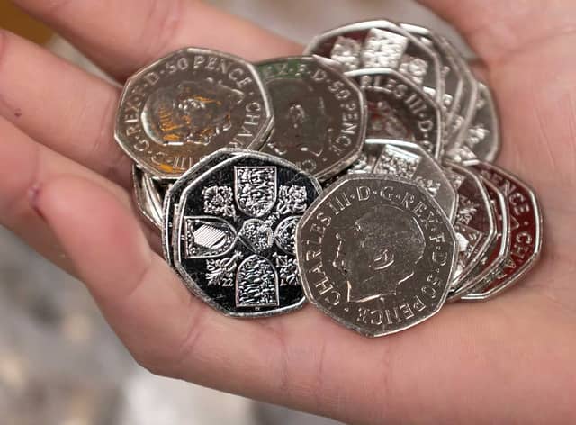 The 50p coins with showing King Charles III (photo The Royal Mint) 