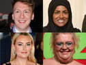 Joe Lycett, Nadiya Hussain, Amelia Dilmoldenberg and Jayde Adams are among the favourites to host Bake Off 2023. Pics: Getty Images.