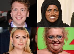 Joe Lycett, Nadiya Hussain, Amelia Dilmoldenberg and Jayde Adams are among the favourites to host Bake Off 2023. Pics: Getty Images.