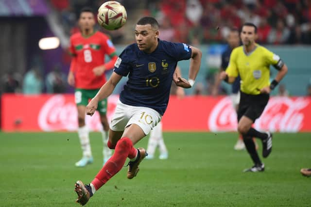 Mbappe during France’s 2-0 win over Morocco