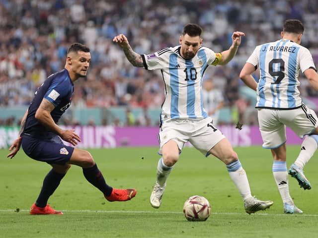 Messi and Alvarez for Argentina at Lusail Stadium in semi-final