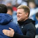 Newcastle United head coach Eddie Howe and assistant Jason Tindall. (Photo by Stu Forster/Getty Images)