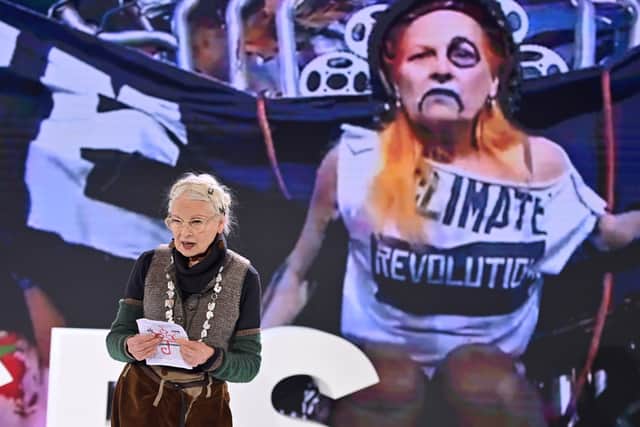 Dame Vivienne Westwood speaks during BoF VOICES 2021 at Soho Farmhouse on December 01, 2021 in Oxfordshire, England