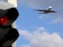 Emirates’ Airbus A3800-800 airliner approaches Heathrow international airport, where Border Force agents discovered a package contaminated with uranium in December