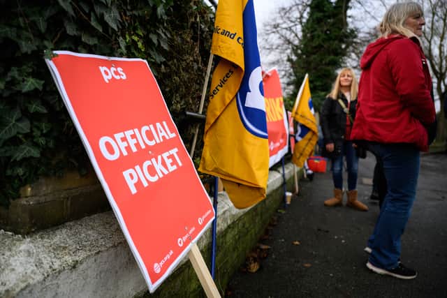 Around 100,000 civil servants will take part in a 24-hour walkout, the Public and Commercial Services (PCS) union has confirmed. (Credit: Getty Images)