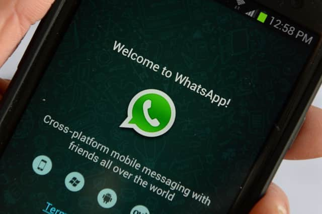 Logo of WhatsApp, the popular messaging service (Photo by STAN HONDA/AFP via Getty Images)