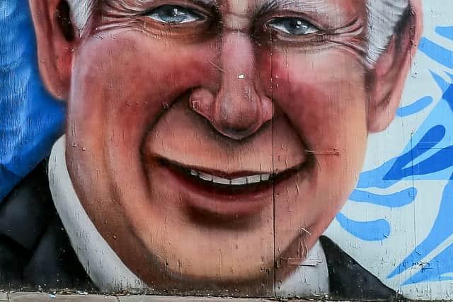 The mural dedicated to Queen Elizabeth II alongside King Charles III in Northampton. 