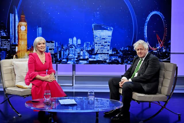 Nadine Dorries will interview Boris Johnson on Talk TV show Friday Night with Nadine