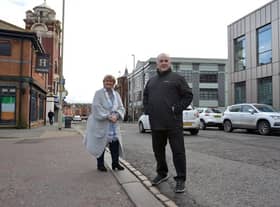 Leader, Councillor Tracey Dixon and Lead Member, Councillor Ernest Gibson in South Shields Town Centre.