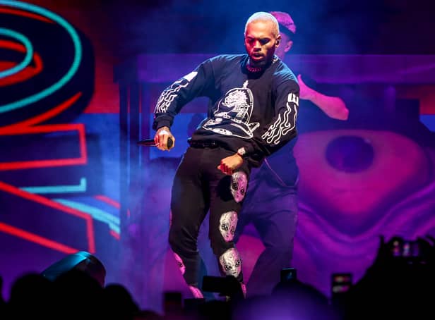 Chris Brown performs at Staples Center on October 11, 2019 in Los Angeles, California. (Photo by Rich Fury/Getty Images)