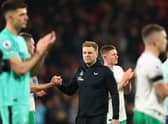Eddie Howe’s Newcastle United starting XI to face Liverpool - predicted. (Photo by Dan Istitene/Getty Images)