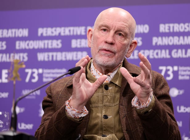 <p>John Malkovich speaks during the "Seneca" press conference during the 73rd Berlinale International Film Festival Berlin</p>