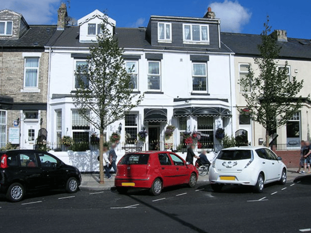 Outside of the hotel/guest house at Ocean Road, South Shields