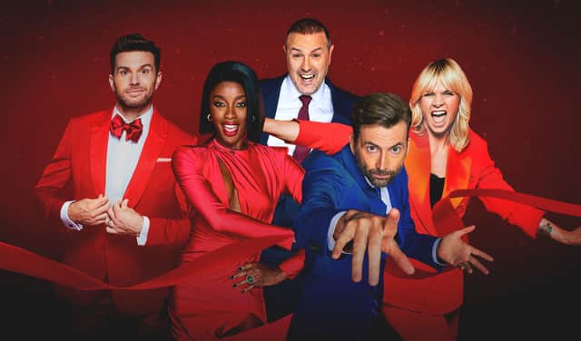 Comic Relief - Red Nose Day 2023,17-02-2023,Joel Dommett, AJ Odudu, Paddy McGuinness, David Tennant, Zoë Ball,BBC/Comic Relief,Nicky Johnston