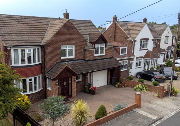 The property is on Woodlands View, Cleadon