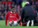 Marcus Rashford picked up a knock in the win over Fulham and has pulled out of the England squad. Credit: Getty.