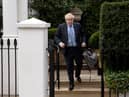 Former PM Boris Johnson leaving his home for the Commons Privileges Committee