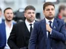 Newcastle United co-owner Jamie Reuben arrives prior to the Premier League match between Newcastle United and Arsenal at St. James Park on May 16, 2022 in Newcastle upon Tyne, United Kingdom.