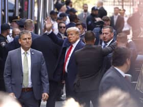 Trump reportedly entered the court buildings via a more discreet side entrance  (Photo by Kena Betancur/Getty Images)