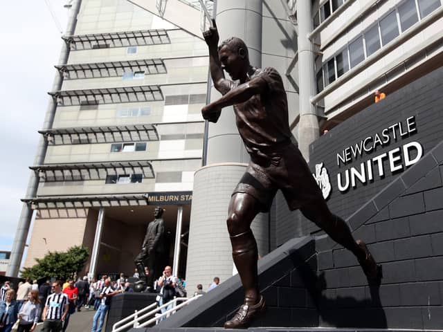 Newcastle United legend Alan Shearer's statue outside St James' Park (Image: Getty Images)