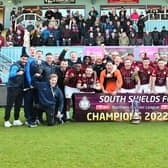 South Shields celebrate their Northern Premier League title win (photo Kevin Wilson)