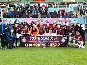 South Shields celebrate their Northern Premier League title win (photo Kevin Wilson)