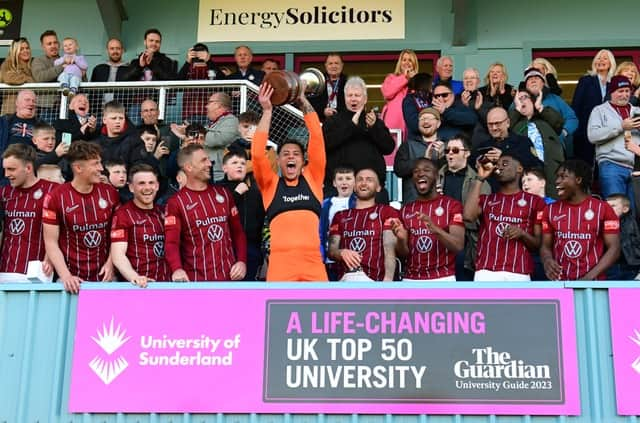 South Shields celebrate their Northern Premier League title win (photo Kevin Wilson)