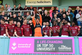 South Shields celebrate their Northern Premier League title win (photo Kevin Wilson)